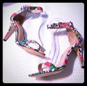 Tropical Flower Sandal Heel